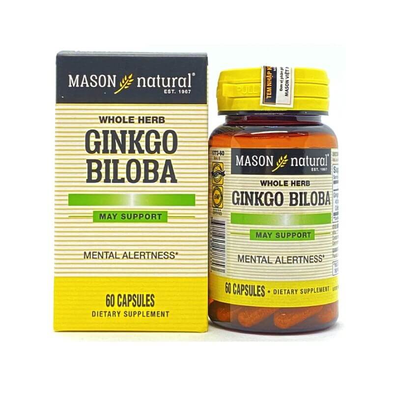 Mason Natural Ginkgo Biloba - Hỗ trợ sức khỏe não bộ, hệ thần kinh