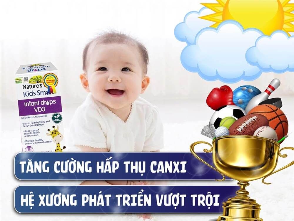 Nature's Way Kids Smart Infant Drops VD3 - Vitamin D tinh khiết nhất cho trẻ