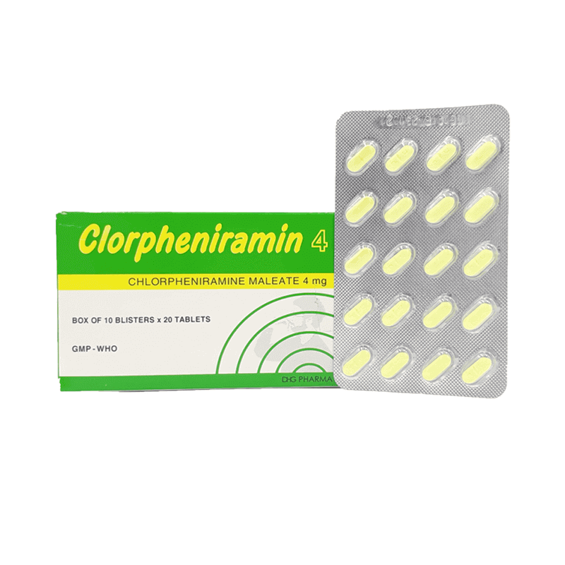Clorpheniramin 4mg v/20 - Điều trị viêm mũi dị ứng