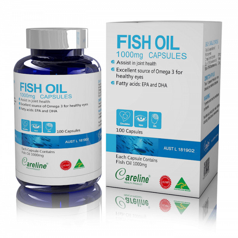 Fish Oil 1000mg Capsules dầu cá 100 viên bổ sung DHA