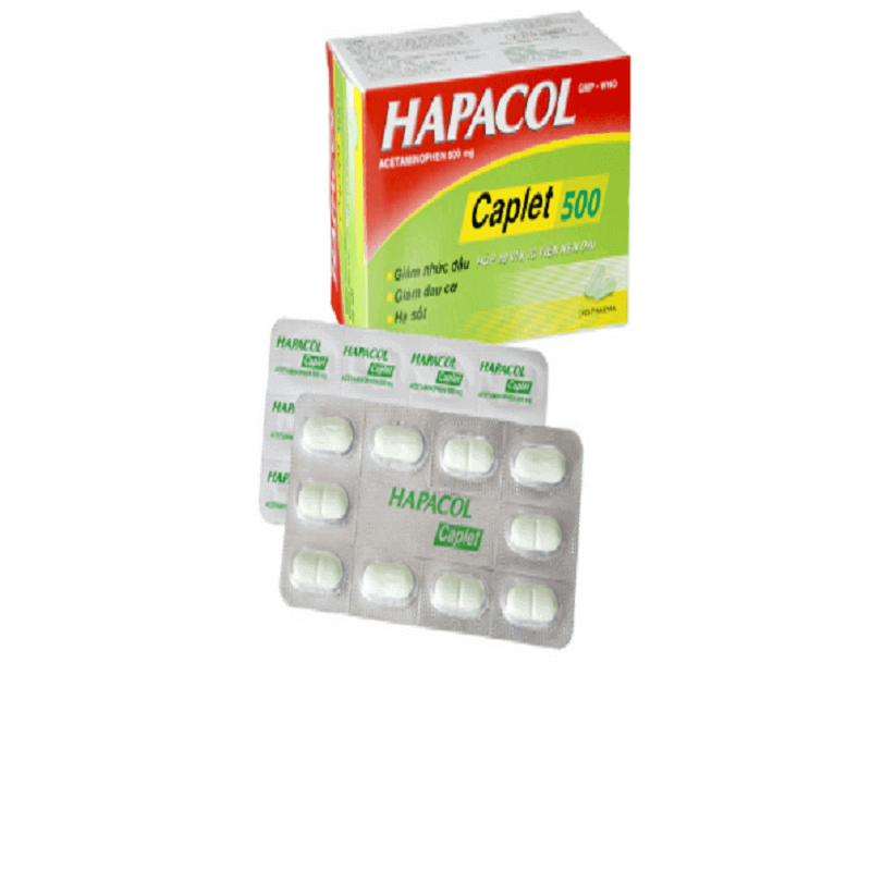 Hapacol Caplet 500 - Điều trị đau đầu, đau nửa đầu