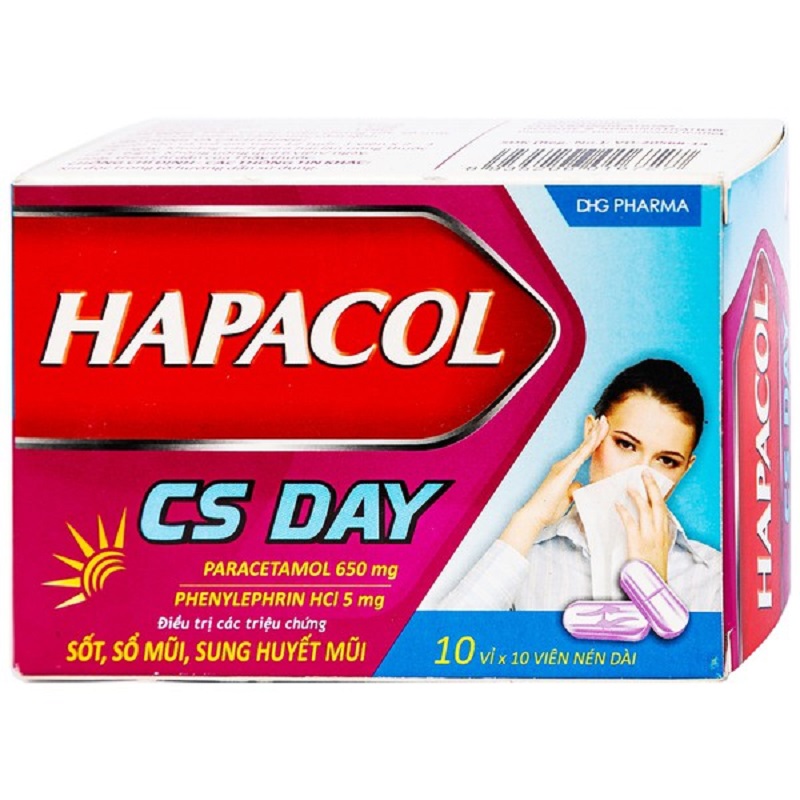 Hapacol CS day - Điều trị triệu chứng sốt, sổ mũi, cảm cúm