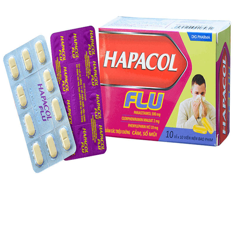 Hapacol Flu - Điều trị triệu chứng: cảm sốt, nhức đầu