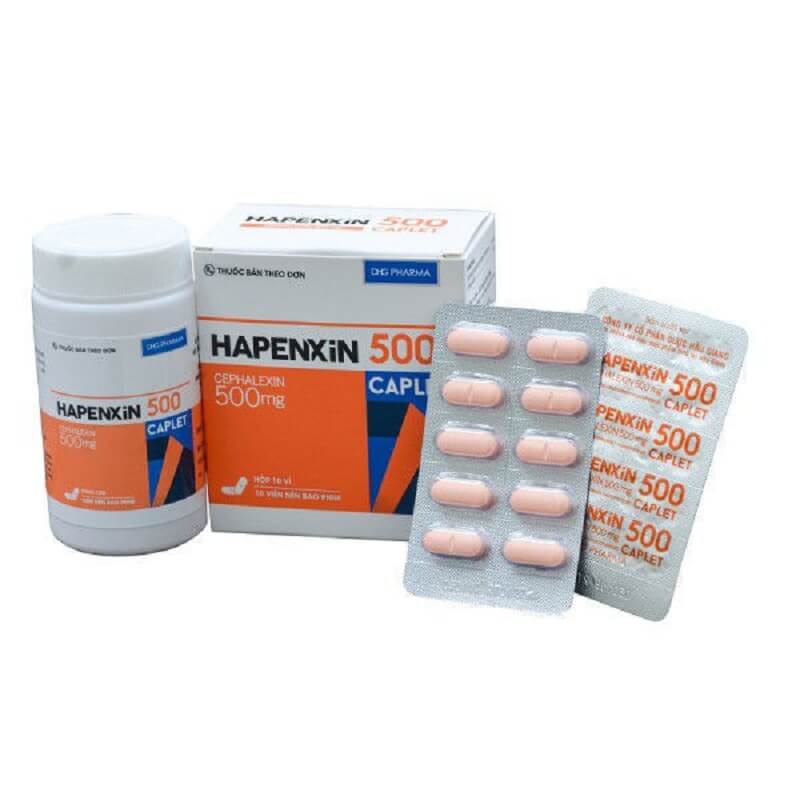 Hapenxin 500 Caplet - Trị nhiễm khuẩn gây ra bởi vi khuẩn nhạy cảm