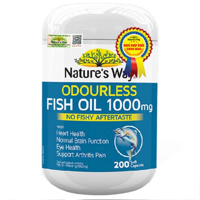Nature's Way Odourless Fish Oil 1000mg - Dầu cá thiên nhiên