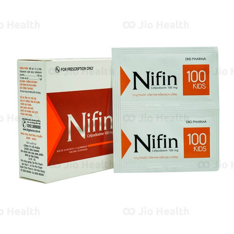Nifin 100 kids - Điều trị nhiễm khuẩn do chủng vi khuẩn nhạy cảm