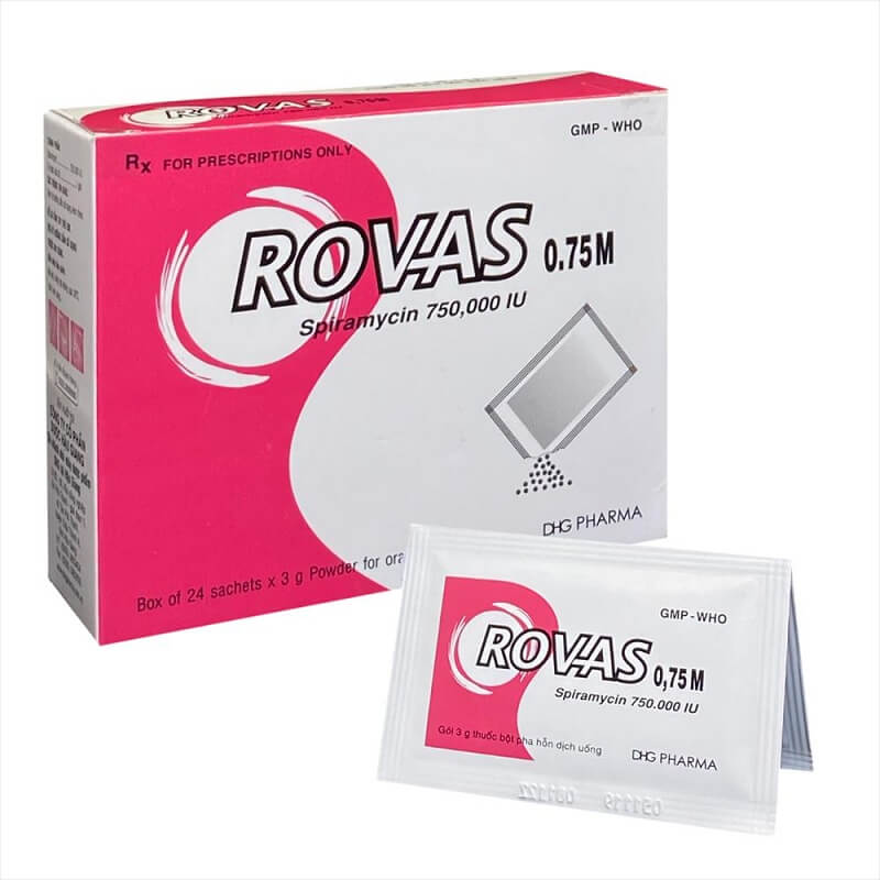 Rovas 750.000UI - Điều trị nhiễm khuẩn ở đường hô hấp, da