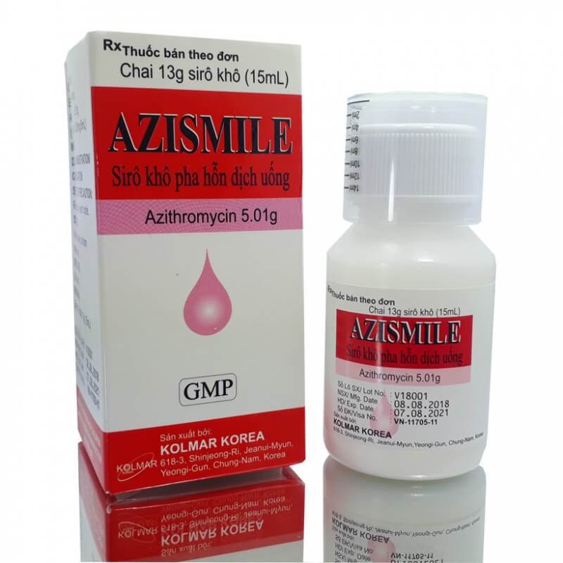 Thuốc kháng sinh Azismile 200mg/5ml trị nhiễm khuẩn