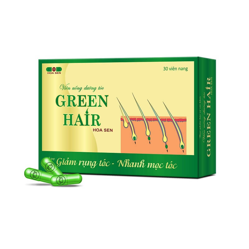 Viên uống dưỡng tóc Green Hair (Dạng vỉ) giảm rụng tóc