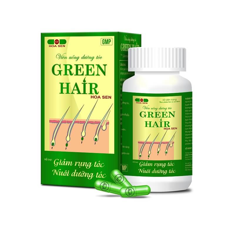 Viên uống dưỡng tóc Green hair Hoa Sen (Dạng Lọ)