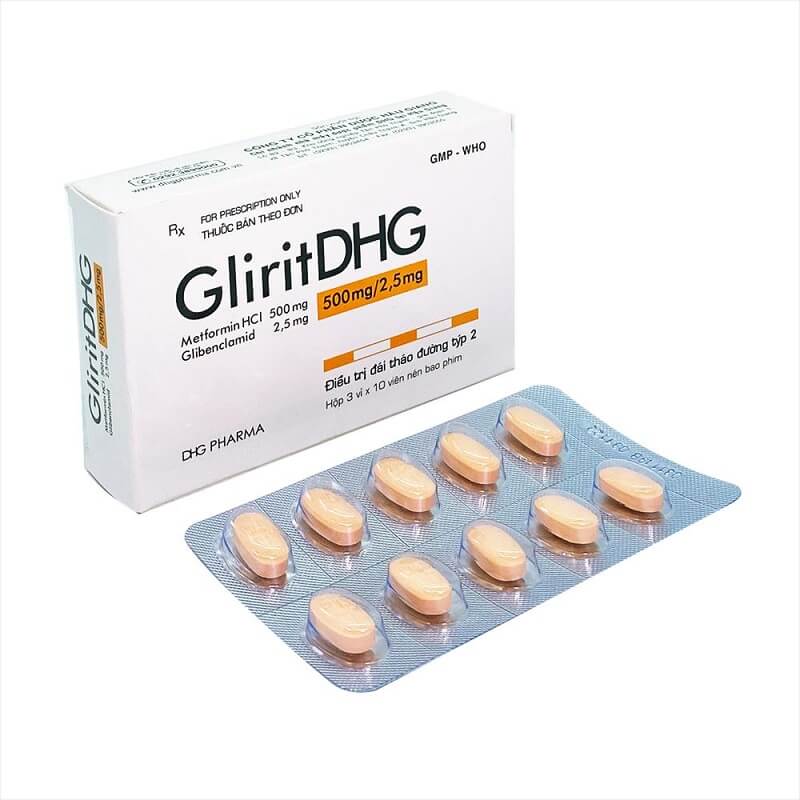 GliritDHG 500mg/2.5mg - Điều trị đái tháo đường týp 2